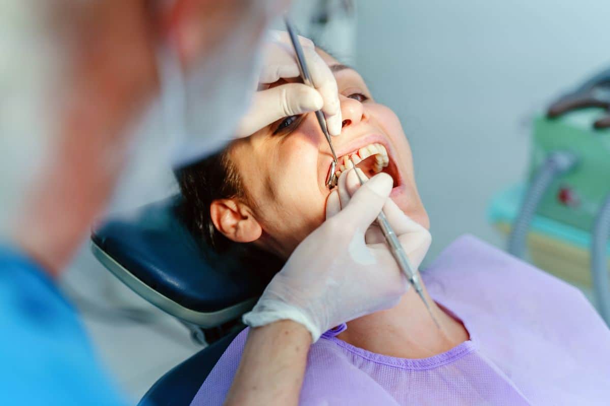 Woman having a frenectomy in staten island